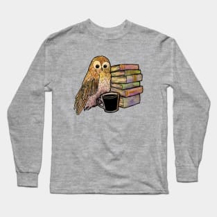 Coffee, books and owl Long Sleeve T-Shirt